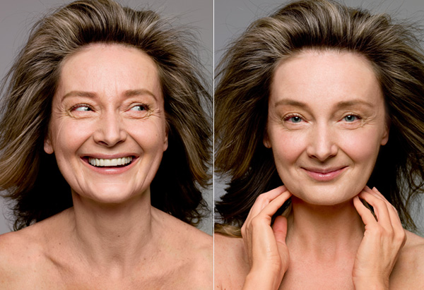 A woman with no makeup and without make up